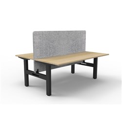 Rapidline Boost Static Back to Back Workstation Grey Eco Screen 2 Person 1500mmW Oak/Bl