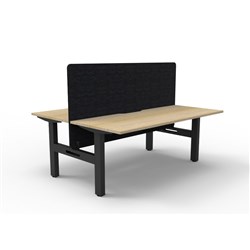 Rapidline Boost Static Back to Back Workstation Black Eco Screen 2 Person 1800mmW Oak/Bl
