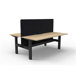Rapidline Boost Static Back to Back Workstation Black Eco Screen+Tray 2 Ppl 1500mmW O/B
