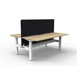 Rapidline Boost Static Back to Back Workstation Black Eco Screen+Tray 2 Ppl 1500mmW O/W