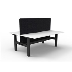 Rapidline Boost Static Back to Back Workstation Black Eco Screen+Tray 2 Ppl 1500mmW W/B