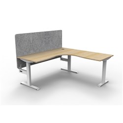 Rapidline Boost Static Corner Workstation Grey Eco Screen 1800/1800W x 730mmH Oak/White