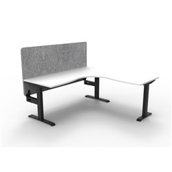 Rapidline Boost Static Corner Workstation Grey Eco Screen 1800/1800W x 730mmH White/Blk