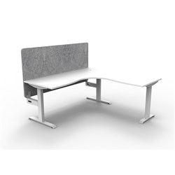 Rapidline Boost Static Corner Workstation Grey Eco Screen 1800/1800W x 730mmH White/Wht