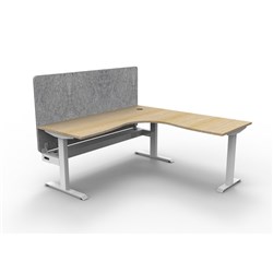 Rapidline Boost Static Corner Workstation Grey Eco Screen + Tray 1500/1500W x 730mmH O/W