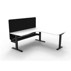 Rapidline Boost Static Corner Workstation Black Eco Screen + Tray 1500/1500W x 730mmH W/B