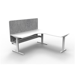 Rapidline Boost Static Corner Workstation Grey Eco Screen + Tray 1800/1500W x 730mmH W/W