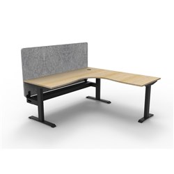 Rapidline Boost Static Corner Workstation Grey Eco Screen + Tray 1800/1800W x 730mmH O/B