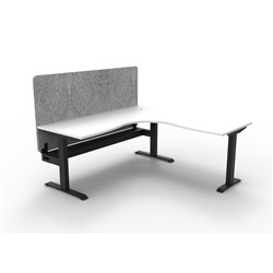 Rapidline Boost Static Corner Workstation Grey Eco Screen + Tray 1800/1800W x 730mmH W/B