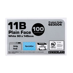 Cumberland Plain Envelopes 11B 90 X 145mm Strip Seal White Box Of 100