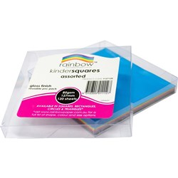 Rainbow Kinder Squares Gloss 127mm 84gsm Assorted Pack Of 120
