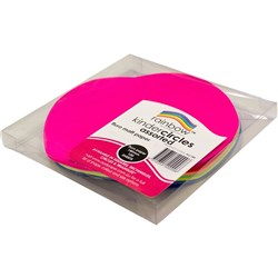 Rainbow Kinder Circles Fluro 180mm 80gsm Assorted Pack Of 100