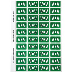 Avery Alphabet Coding Label V Side Tab 25x42mm Dark Green Pack Of 240