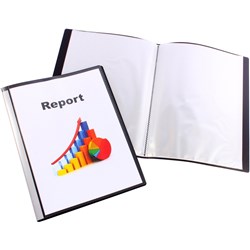 Bantex Insert Display Book A4 40 Fixed Pockets Black