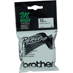 BROTHER MK231 PTOUCH TAPE CASSETTE 12mm x 8m BLACK ON WHITE