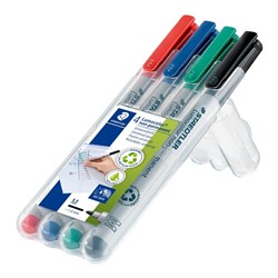 Staedtler 315 Lumocolor Non-Permanent Pens Medium 1mm Assorted Colours Wallet Of 4
