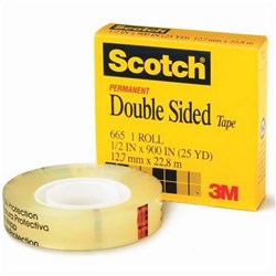 SCOTCH 665 DOUBLE SIDED TAPE 12.7mm X 22.8M