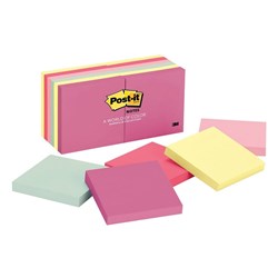POST-IT 654-AST NOTES ASSORTED PASTEL 76mm x 76mm