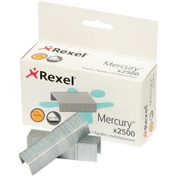 Rexel Staples For Heavy Duty Mercury Stapler Stainless Steel Box Of 2500