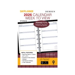 Debden Dayplanner Refill Pocket 80 x 120mm Dated Week To View