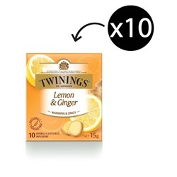 Twinings Herbal Infusions Lemon & Ginger Enveloped Tea Bags Pack 10