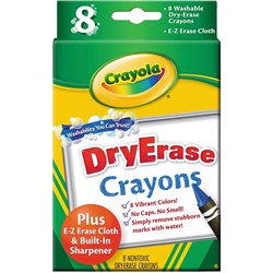CRAYOLA DRY ERASE CRAYONS 32 Asst Deskpack