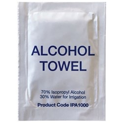 Wipe Alcohol White 70% Isopropyl alcohol for general purpose sanitising CTN 1000