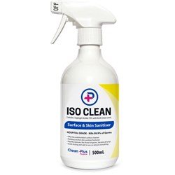 ISOCLEAN Surface and skin Sanitiser 70% Isopropyl 500ml pump spray bottle