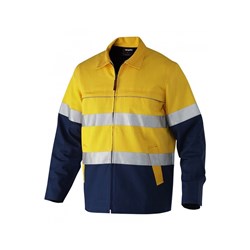 KING GEE BLUEY JACKEY REFLECTIVE SPLICED NANO-TEX YELLOW / NAVY