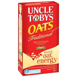 Uncle Tobys Oats Traditional 1KG 100% Wholegrain Oats 102826