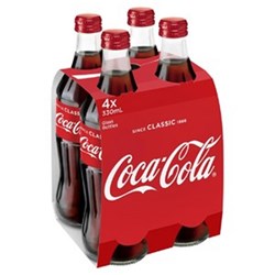 Coca Cola Bottle 330ml Screw top Pack 4