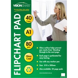 VISION A1 FLIP CHART BOND ENVIRO PAD 80GSM 40 SHEETS